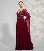 Purple Cape Sleeve Jumpsuit