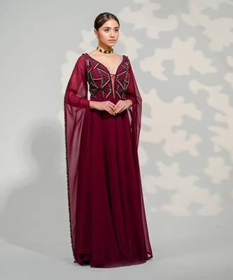 Purple Cape Sleeve Jumpsuit 2