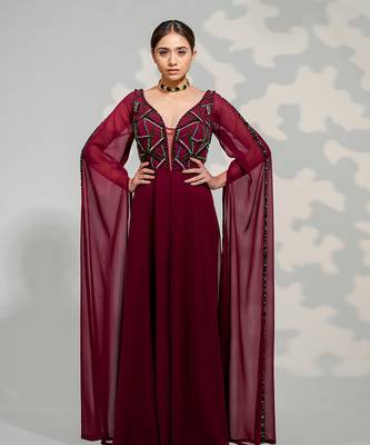 Purple Cape Sleeve Jumpsuit 3