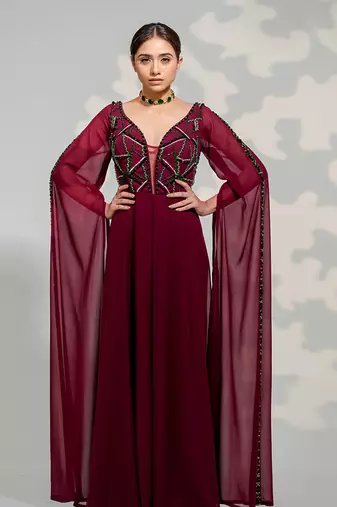 Purple Cape Sleeve Jumpsuit