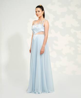 Powder Blue One Shoulder Gown 2