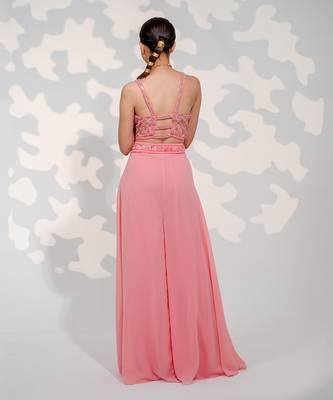 Pink Floral Jacket Pant Set 5