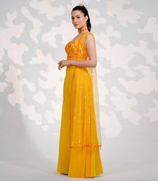 Yellow Tule Crystal Jacket Set