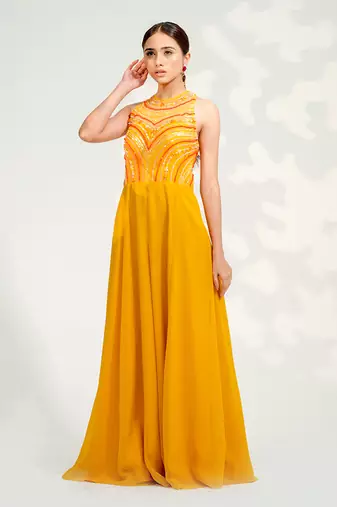 Yellow Georgette Jumpsuit