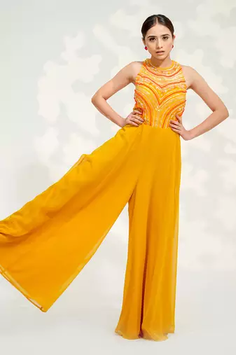 Yellow Georgette Jumpsuit