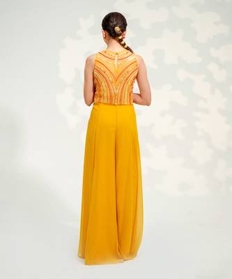 Yellow Georgette Jumpsuit 5