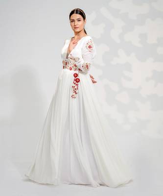 White Floral Anarkali Set 3
