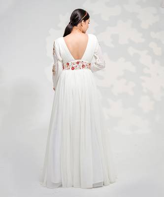 White Floral Anarkali Set 7