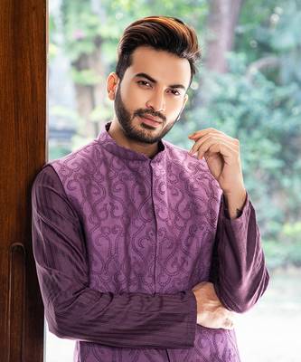 Purple French Knot Embroidered Jacket 1