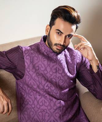 Purple French Knot Embroidered Jacket 2