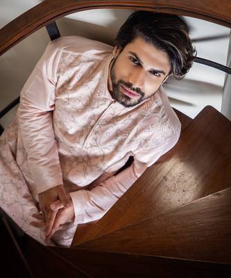Powder Pink Applique Kurta Set. 3