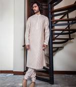 Pearl White Pintuck Kurta