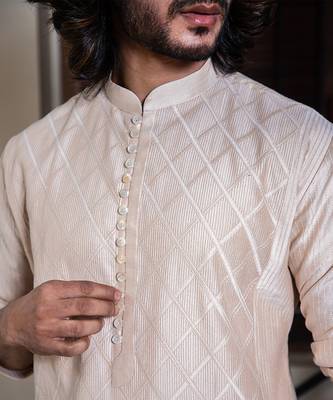 Pearl White Pintuck Kurta 2