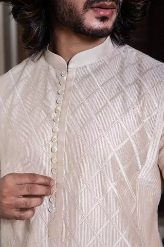Pearl White Pintuck Kurta
