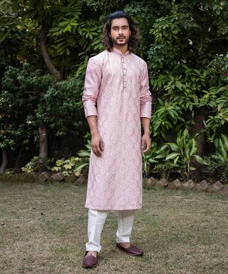 Mauve Embroidered Kurta Set. 1
