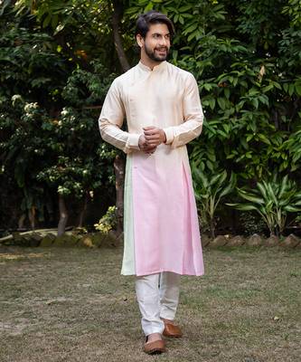 Ombre Dyed Pleated Kurta. 1