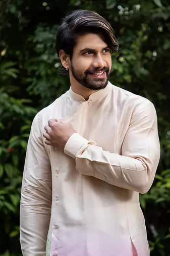 Ombre Dyed Pleated Kurta.