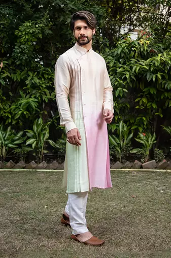 Ombre Dyed Pleated Kurta.