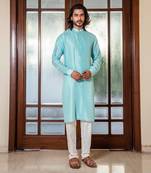 Hand Embroidered Jacket With Sequin Highlights And Kurta Set.