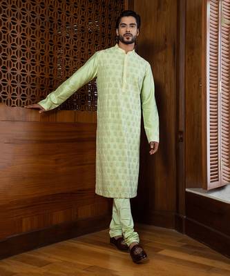 Mint Green Embroidered Kurta Set 1