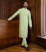 Mint Green Embroidered Kurta Set