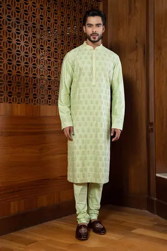Mint Green Embroidered Kurta Set