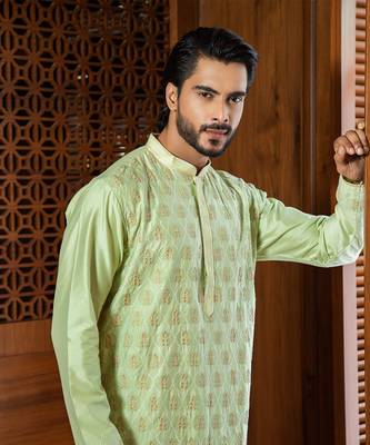 Mint Green Embroidered Kurta Set 3