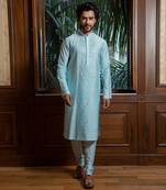Sky Blue Embroidered Kurta Set