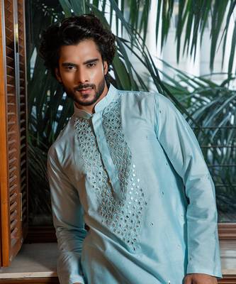 Sky Blue Embroidered Kurta Set 2