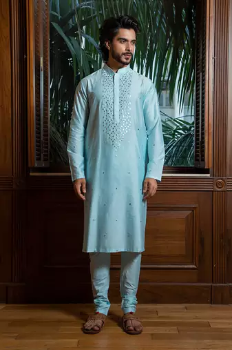Sky Blue Embroidered Kurta Set