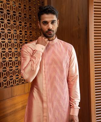 Peach Asymmetric Layered Kurta Set 2