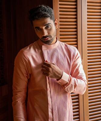 Peach Asymmetric Layered Kurta Set 3