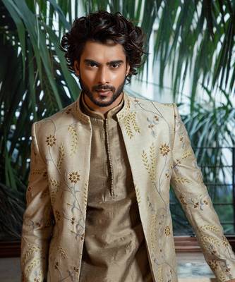 Embroidered Long Bandhgala With Kurta Set 3