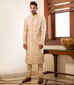 Pearl Hand Embroidered Sherwani With Kurta Set