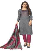 Designer Embroidery Work With Printed Blue Colour Parampara Silk Fabric Salwaar Kameez