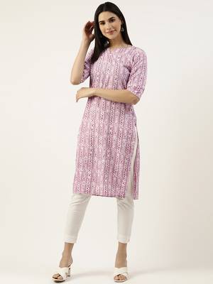 Pink printed crepe ethnic-kurtis 1