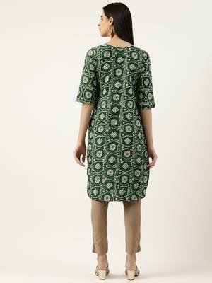 Green printed crepe ethnic-kurtis 3