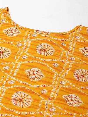 Yellow printed crepe ethnic-kurtis 5
