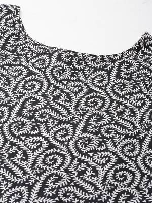 Black printed crepe ethnic-kurtis 4