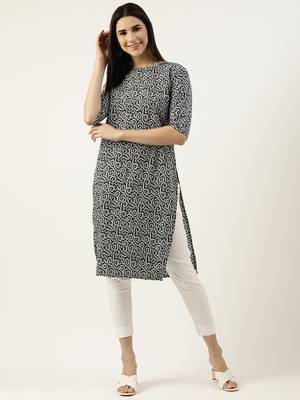 Black printed crepe ethnic-kurtis 5