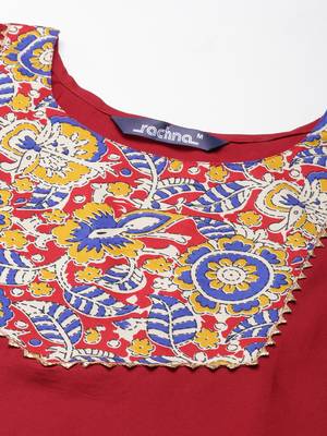 Maroon printed crepe ethnic-kurtis 5