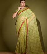 Amazing Looking Green Georgette c Saree With Traditional Looks