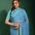 Bandhani Printed With Embroidery Work Blue Colour Ethnic Georgette Saree