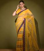  Smart Yellow Saree In Georgette c For Traditional Gatherings