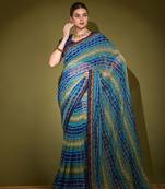  Smart Blue Saree In Georgette c For Traditional Gatherings