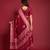 Designer Emboss Foil Printed With Piping Border Maroon Colour Saree In Smooth Silk Fabric