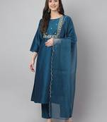 Classic Teal Colour Ready Salwaar Kameez With Looking These Beautiful Looking Readymade Suits.