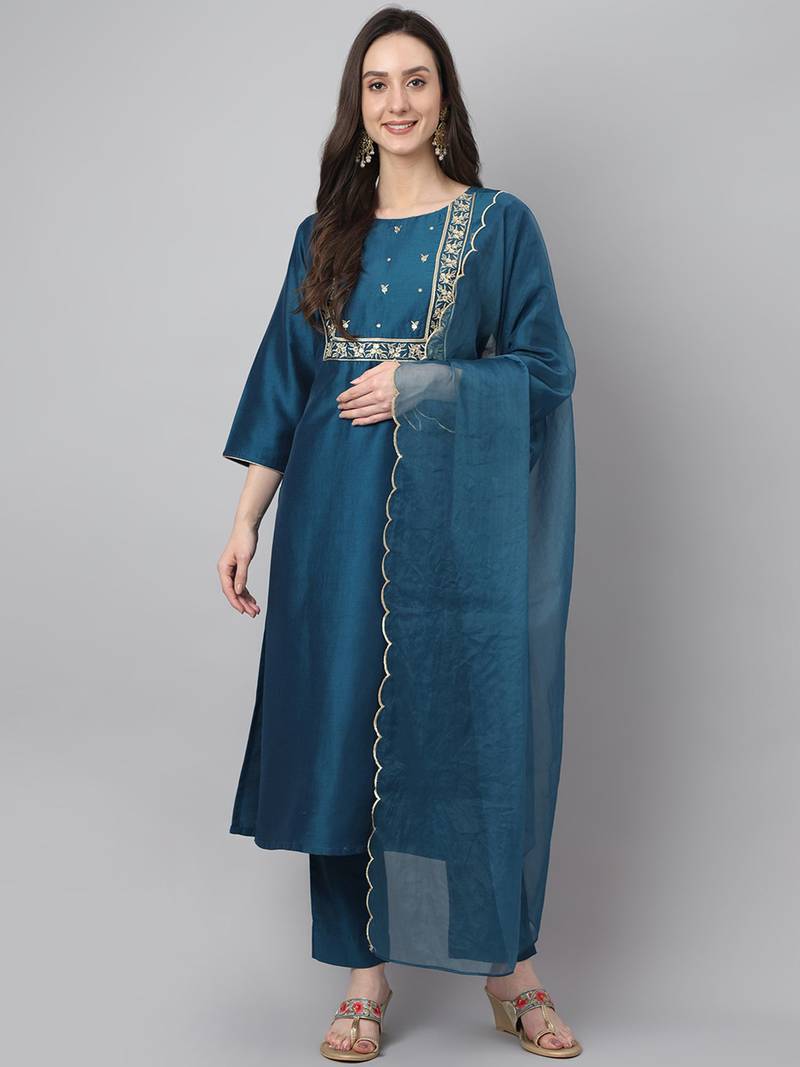 Classic Teal Colour Ready Salwaar Kameez With Looking These Beautiful Looking Readymade Suits.