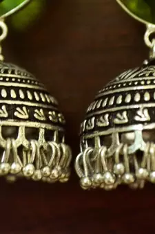 Green onyx jhumkas