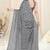 Grey printed chiffon saree with blouse